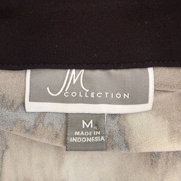 JM Collection Animal Print Snap-Front Blouse | Brown & Black | Size M - Picture 7 of 8